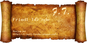 Friedl Tünde névjegykártya